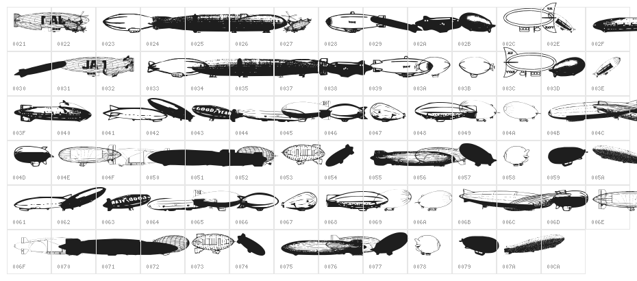 Xeppelin Character Map