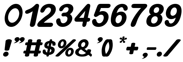 Xero Bold Italic Font OTHER CHARS