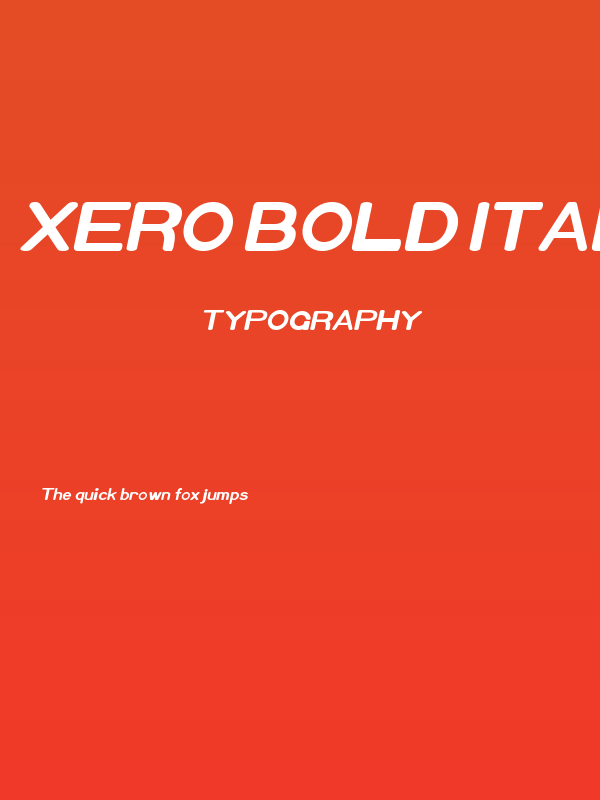 Xero Bold Italic Poster