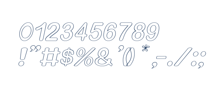 Xero Hollow Italic Other Characters