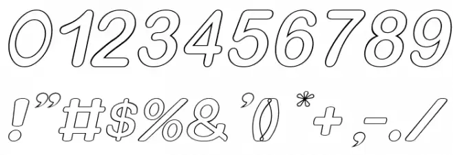 Xero Hollow Italic Font OTHER CHARS