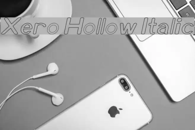 Xero Hollow Italic Font examples