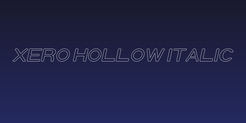Xero Hollow Italic Social Header