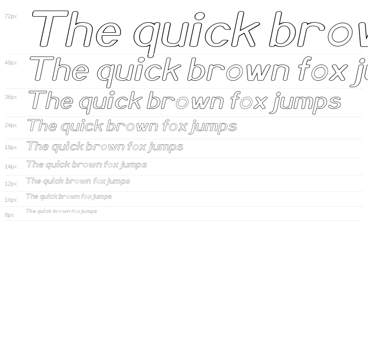 Xero Hollow Italic Waterfall