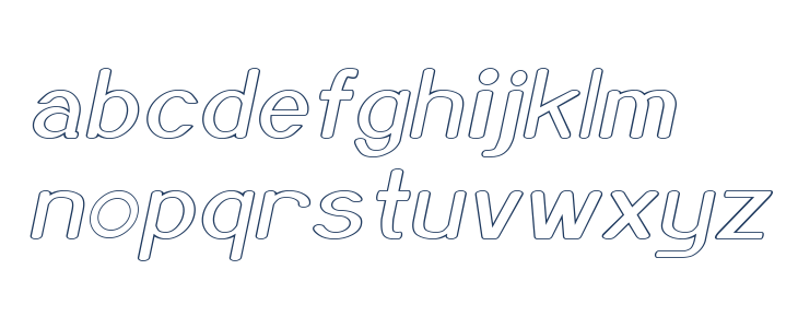 Xero Hollow Italic Lowercase