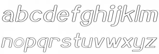 Xero Hollow Italic फ़ॉन्ट लोअरकेस