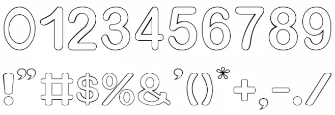 Xero Hollow Font OTHER CHARS