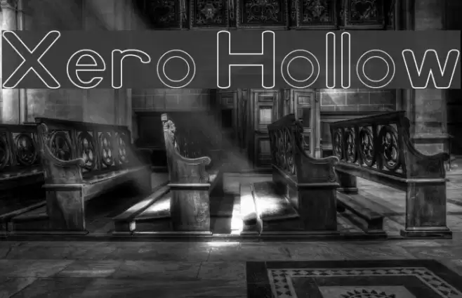Xero Hollow Font examples