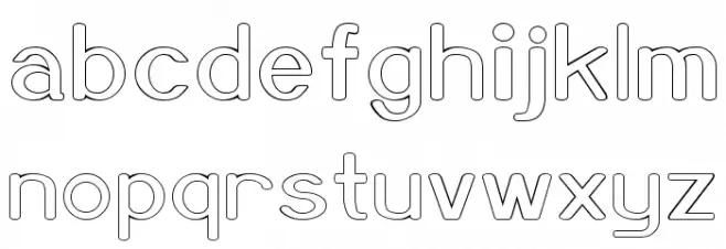 Xero Hollow Schriftart Kleinbuchstaben
