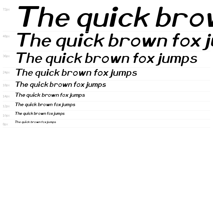 Xero Italic Waterfall