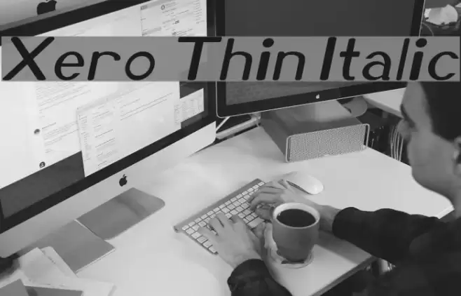 Xero Thin Italic Font examples