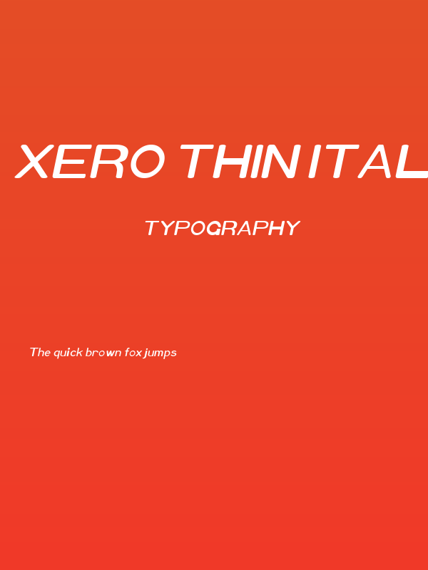Xero Thin Italic Poster
