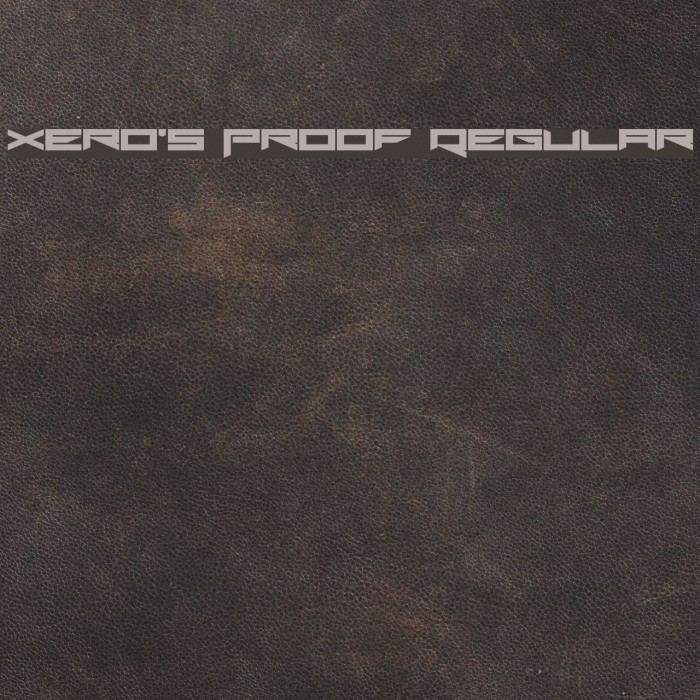 Xero's Proof Regular Example 3