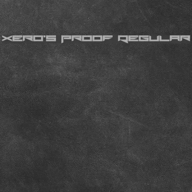 Xero's Proof Regular Font examples