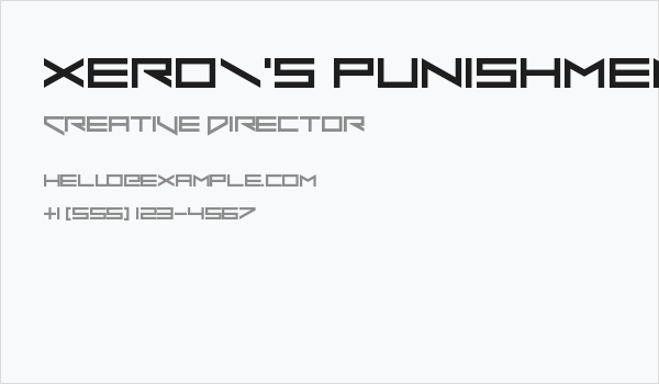 Xero's Punishment Business Card