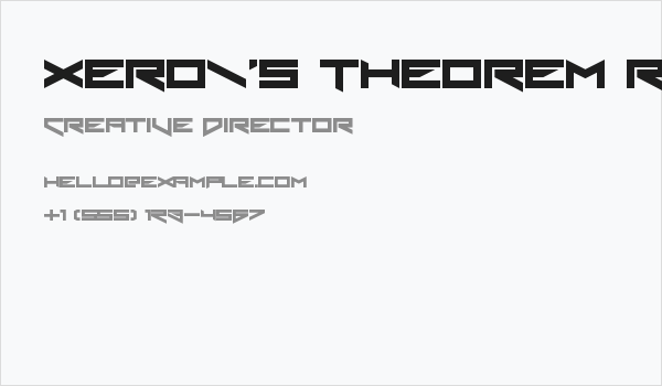 Xero's Theorem Regular Business Card