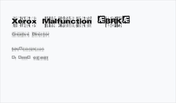 Xerox Malfunction [BRK] Business Card