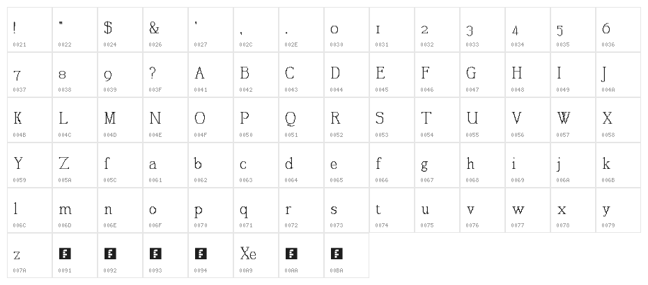 xe Dogma Regular Character Map