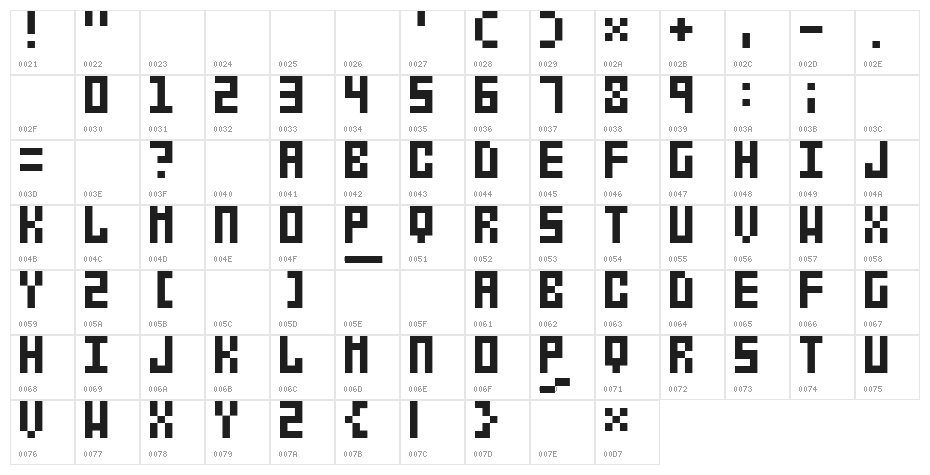 xenon2 Character Map