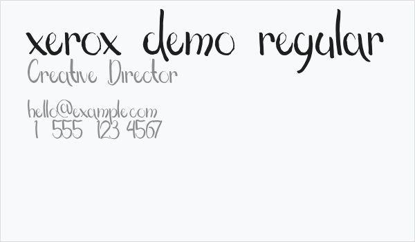 xerox demo regular Business Card