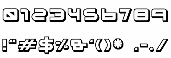 XHARP 3D Font OTHER CHARS