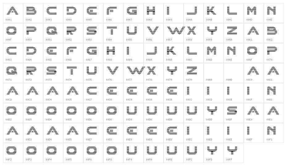 XHARP Demo Gradient Character Map