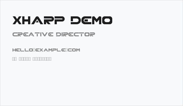 XHARP Demo Business Card