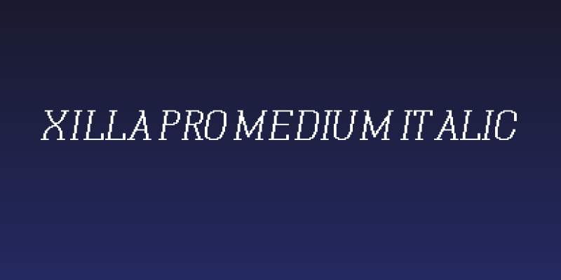 Xilla Pro Medium Italic Social Header