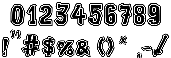 Xilo Galdino Outline Font OTHER CHARS