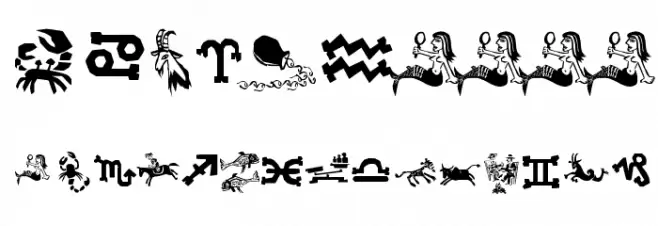 Xilo in Zodiac Font OTHER CHARS