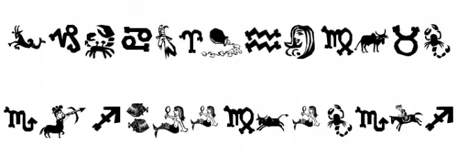 Xilo in Zodiac خط أحرف صغيرة