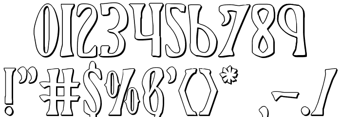 Xiphos 3D Font OTHER CHARS