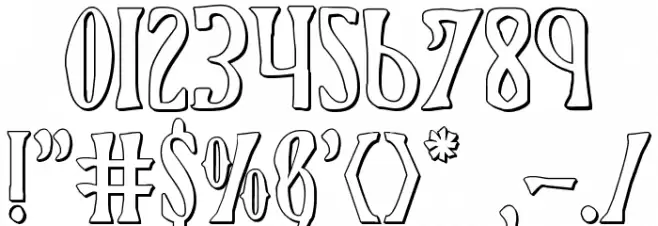 Xiphos 3D Font OTHER CHARS