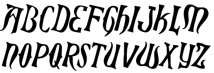 Xiphos Counter-Rotated Font LOWERCASE
