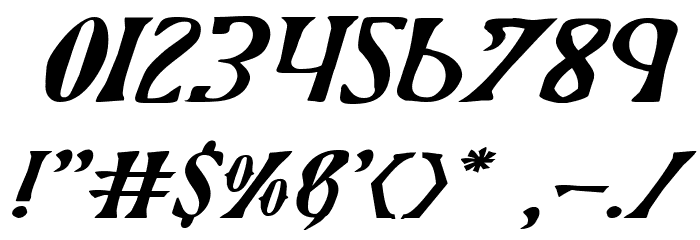 Xiphos Expanded Italic Font OTHER CHARS