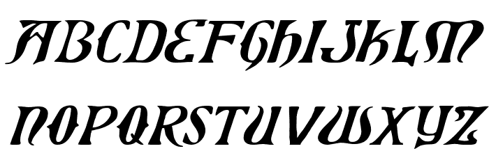Xiphos Expanded Italic Font LOWERCASE