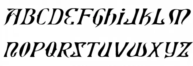 Xiphos Expanded Light Italic フォント 大文字