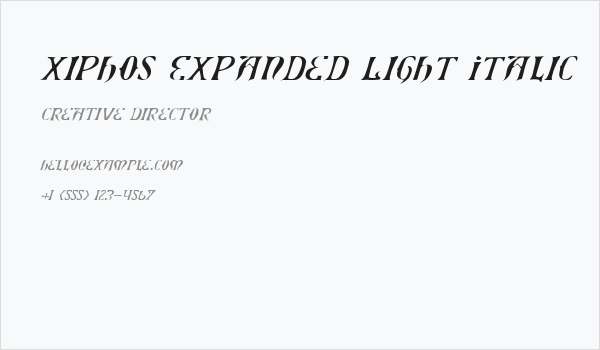 Xiphos Expanded Light Italic Business Card