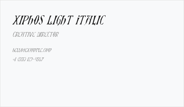 Xiphos Light Italic Business Card