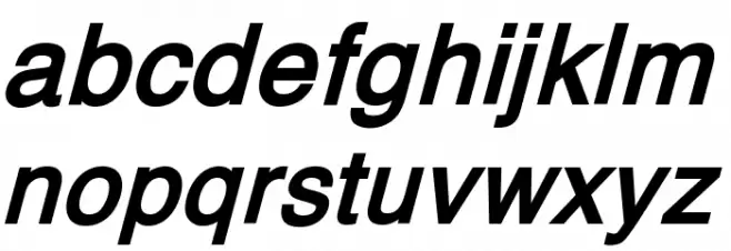 XM Traffic Bold Italic फ़ॉन्ट लोअरकेस