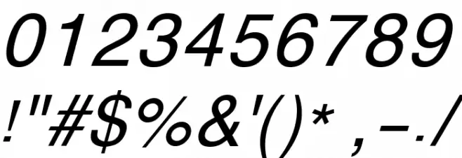 XM Traffic Italic Font OTHER CHARS