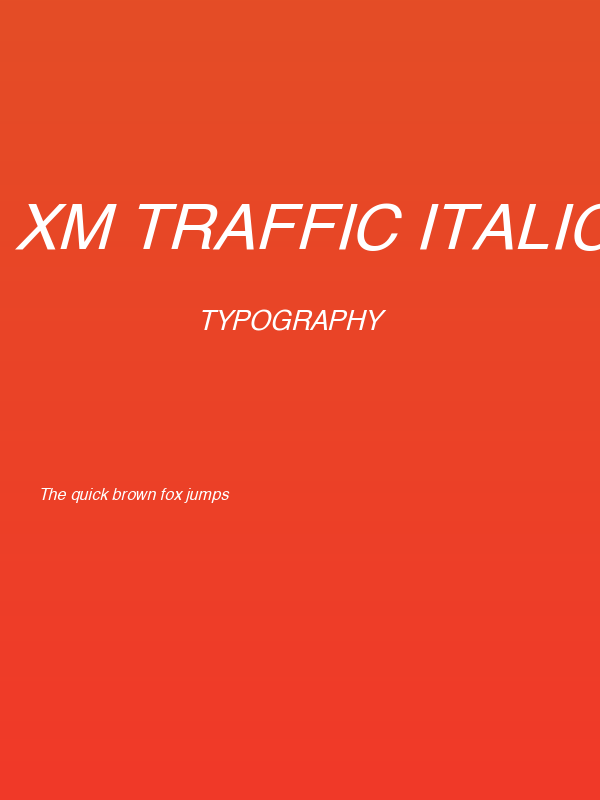 XM Traffic Italic Poster
