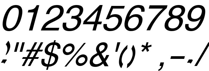 XM Vahid Italic Font OTHER CHARS