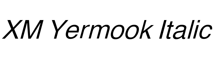 XM Yermook Italic  font caratteri gratis