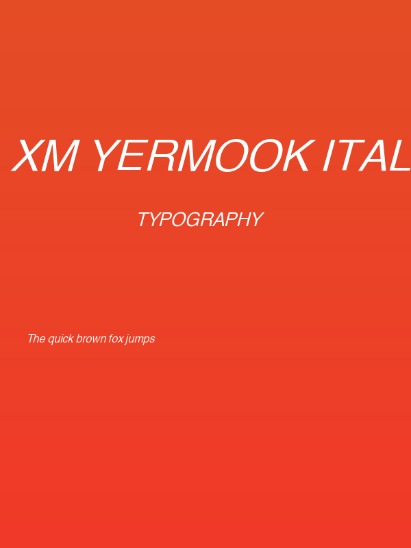 XM Yermook Italic Poster