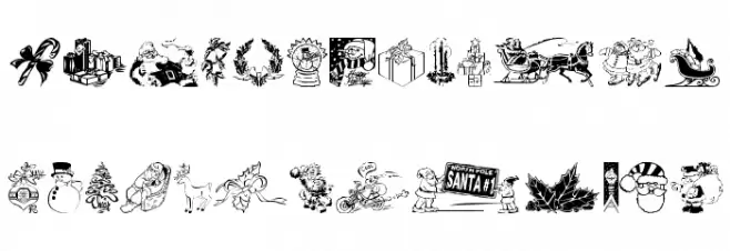 Xmas Clipart 2 Fuentes MAYÚSCULAS