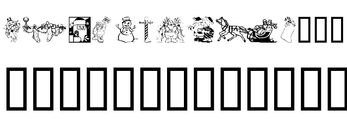 Xmas Clipart 2 Font LOWERCASE