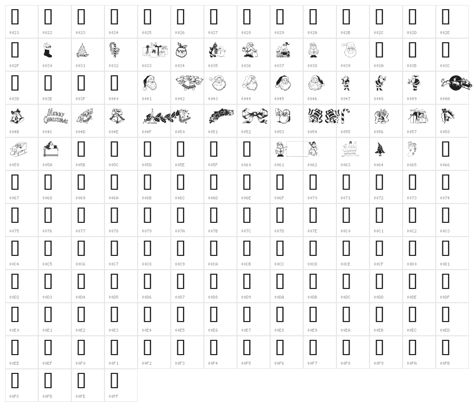 Xmas Clipart Character Map