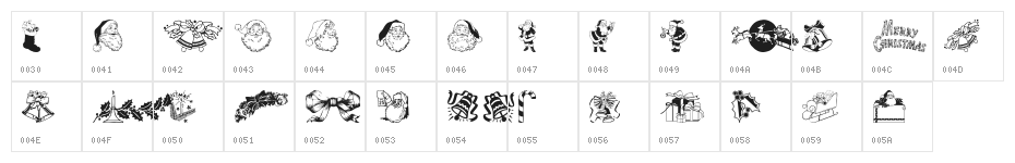 Xmas Clipart Character Map