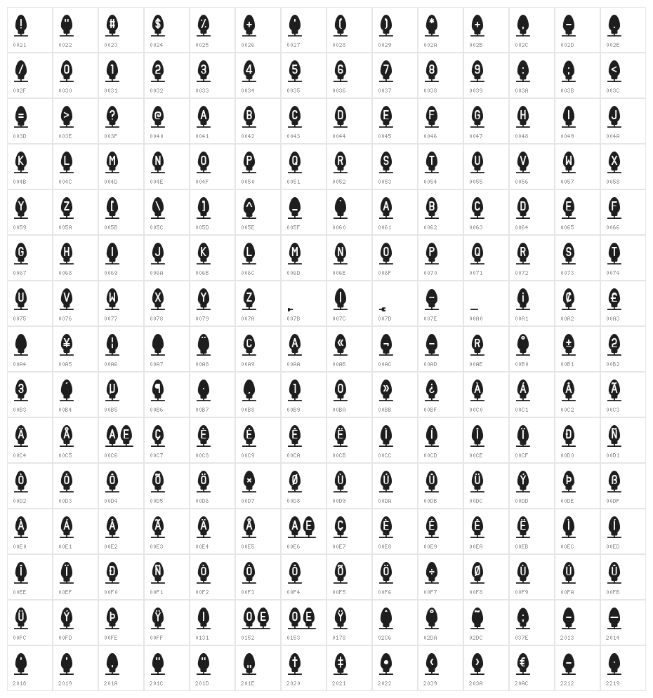 Xmas Fairy Lights Solid Character Map